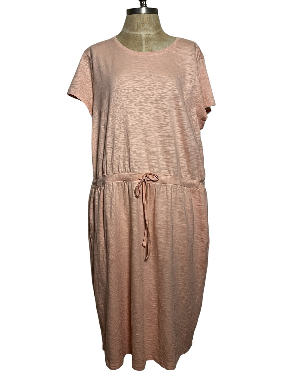 Pact Women's Relaxed Slub Weekend Midi Comfort Minimalist Lounge Dress XL - Picture 4 of 10